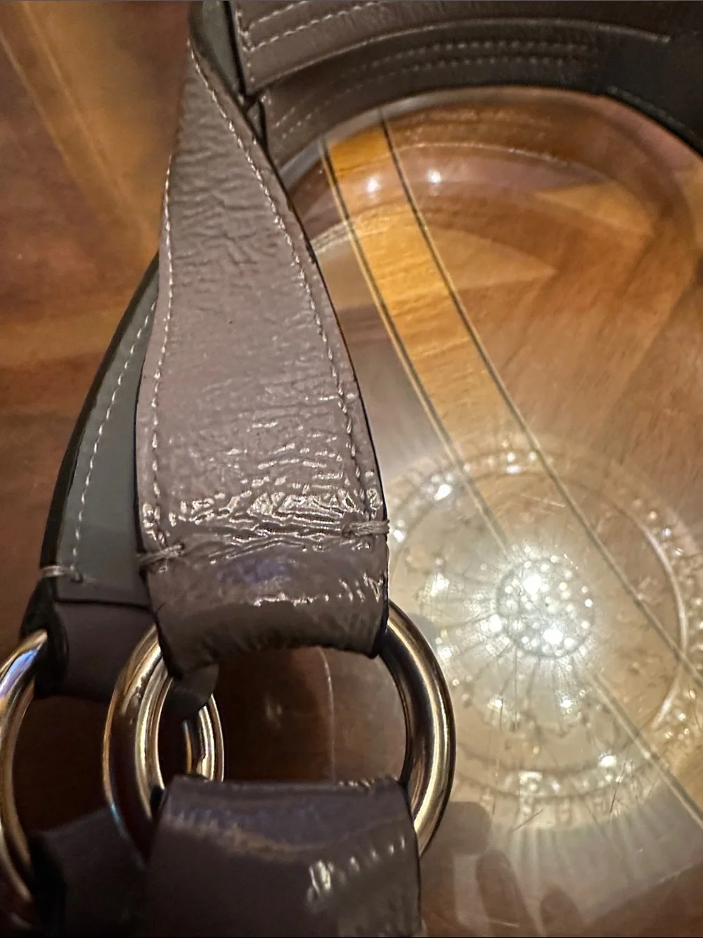 Like new, Coach Gray and Taupe Patchwork Hobo Bag